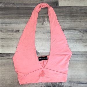 Soft pink halter top